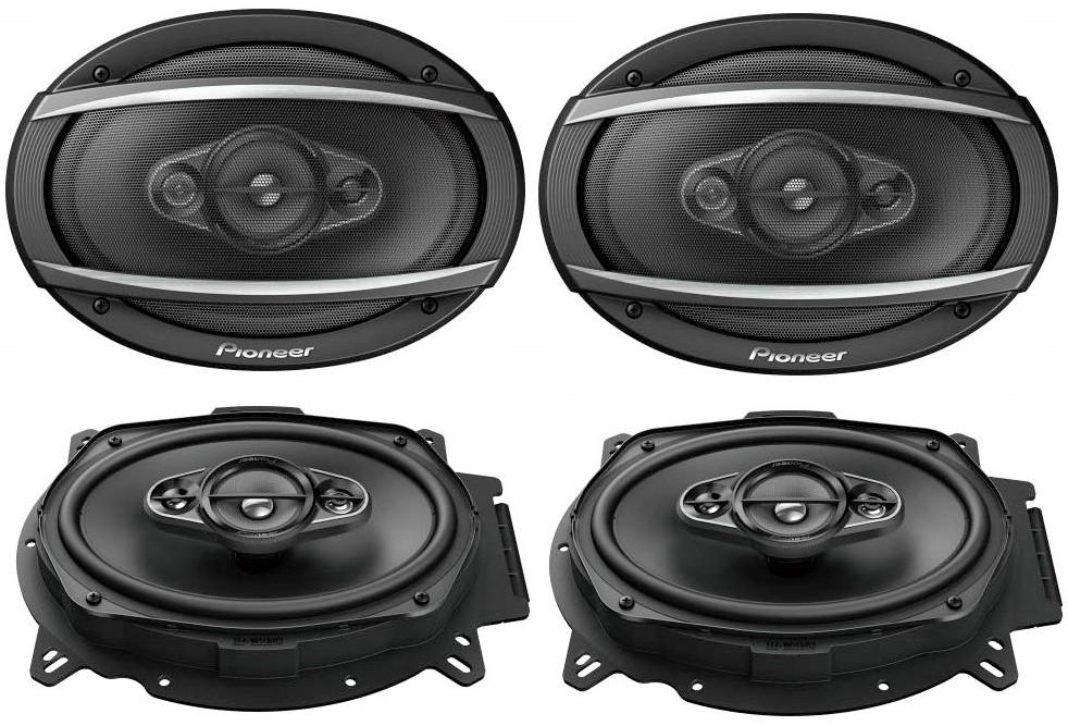 4 Pack Pioneer TS-A6960F 6" x 9" Inch 3-Way TS Series Coaxial Car Speakers Car Audio Speakers Package TSA6960F