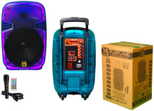 Load image into Gallery viewer, MR DJ PL12FLAME 12" Portable Translucent Bluetooth Speaker + Speaker Stand + 7-LED Moving Head DJ Light