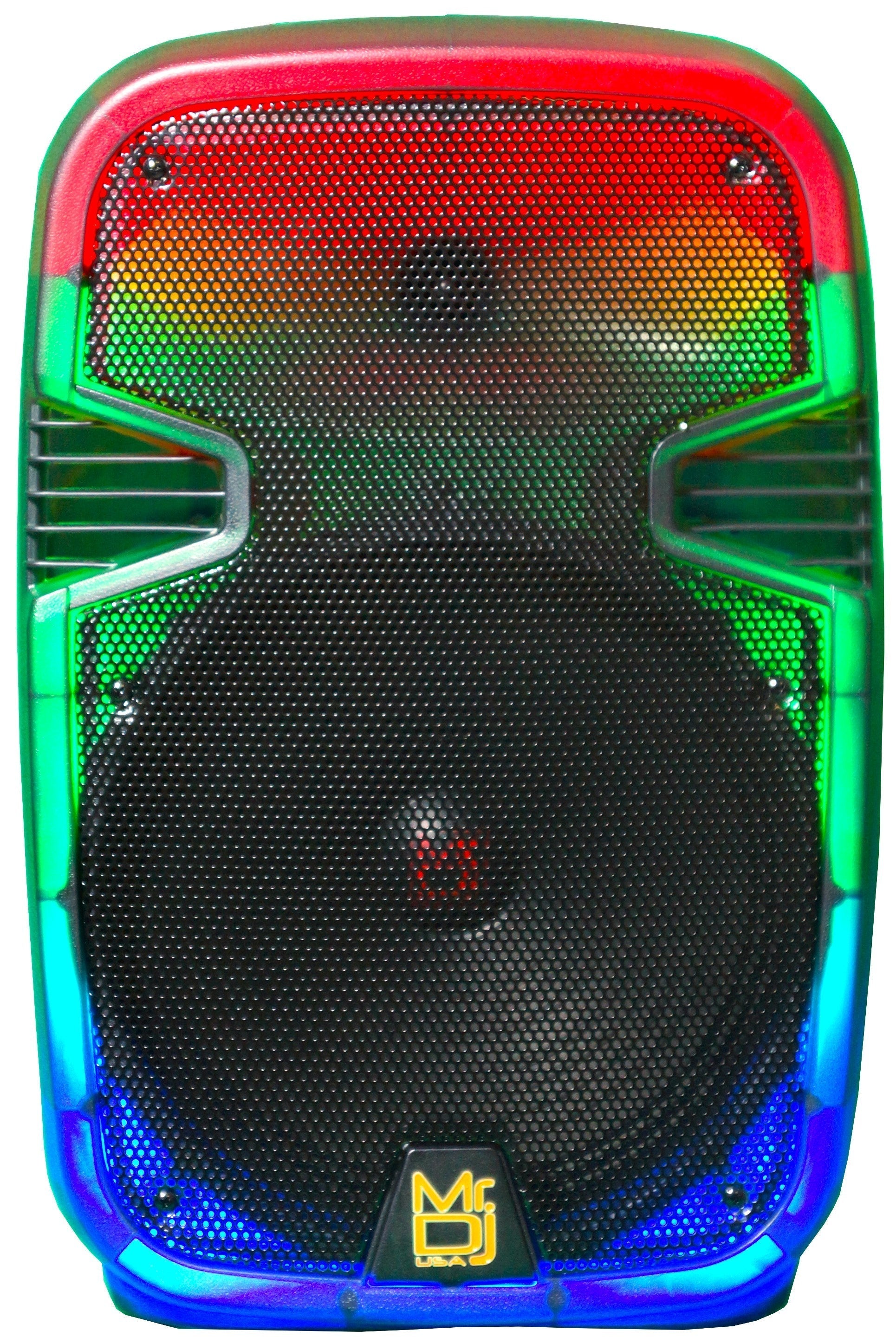 MR DJ PL12FLAME 12" Portable Translucent Bluetooth Speaker + Speaker Stand + 54-LED Slim Par Wash DJ Light