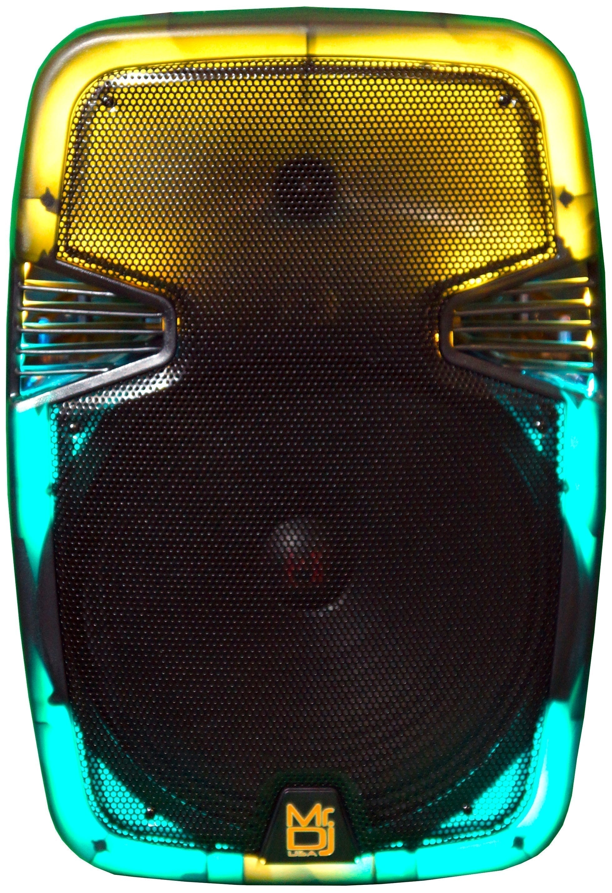 MR DJ PL15FLAME 15" Portable Translucent Bluetooth Speaker + Speaker Stand