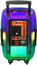 Load image into Gallery viewer, MR DJ PL15FLAME 15" Portable Translucent Bluetooth Speaker + Speaker Stand + 7-LED Moving Head DJ Light