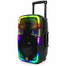 Load image into Gallery viewer, MR DJ PL12FLAME 12" Portable Translucent Bluetooth Speaker + Speaker Stand + 7-LED Moving Head DJ Light