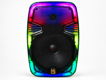 Load image into Gallery viewer, MR DJ PL12FLAME 12" Portable Translucent Bluetooth Speaker + Speaker Stand + 7-LED Moving Head DJ Light