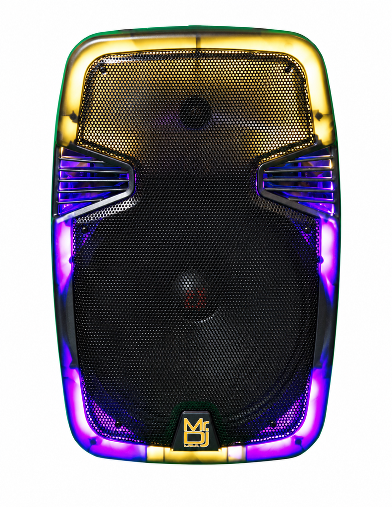 MR DJ PL12FLAME 12" Portable Translucent Bluetooth Speaker + Speaker Stand + 7-LED Moving Head DJ Light