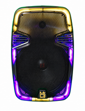 Load image into Gallery viewer, MR DJ PL12FLAME 12" Portable Translucent Bluetooth Speaker + Speaker Stand + 7-LED Moving Head DJ Light