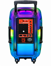 Load image into Gallery viewer, MR DJ PL12FLAME 12" Portable Translucent Bluetooth Speaker + Speaker Stand + 7-LED Moving Head DJ Light