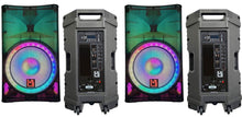 Load image into Gallery viewer, 2 MR DJ PLED5200 PRO PA DJ 15" Portable Active Bluetooth/MP3/FM Radio Speaker