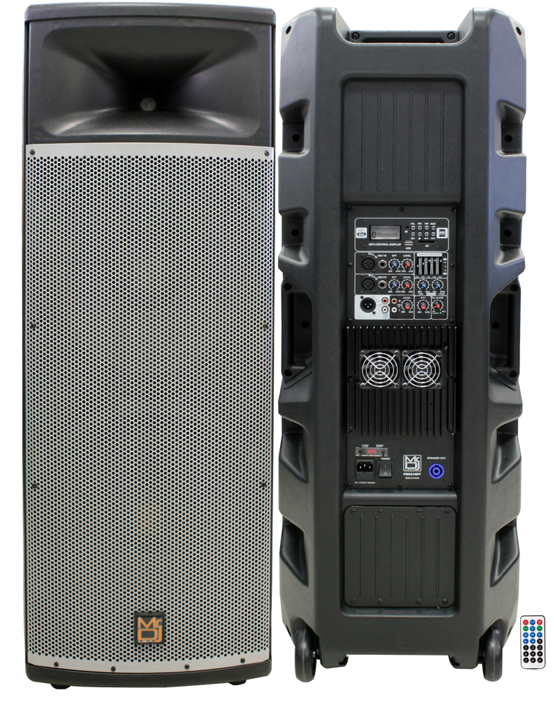 MR DJ PRO215BT PRO PA DJ Dual 15" Powered/Active DJ PA Multipurpose Live Sound 3 Way Loudspeakers