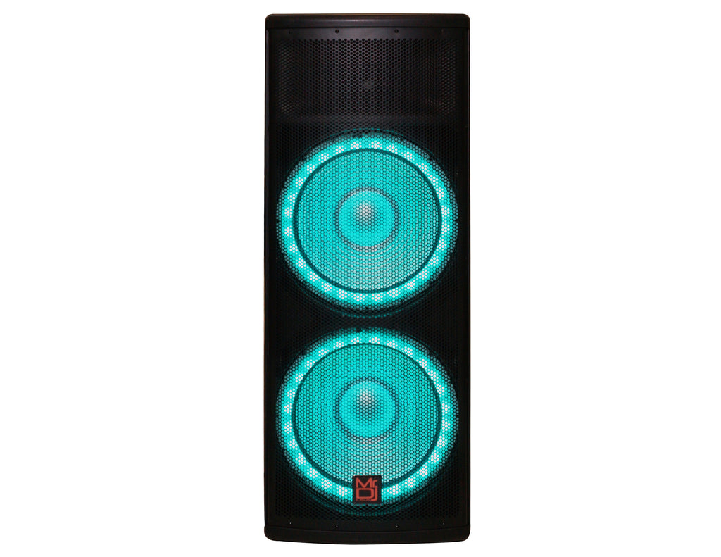 MR DJ PRO215LED Professional Dual 2x15" 5500W PA DJ Powered Bluetooth Speaker
