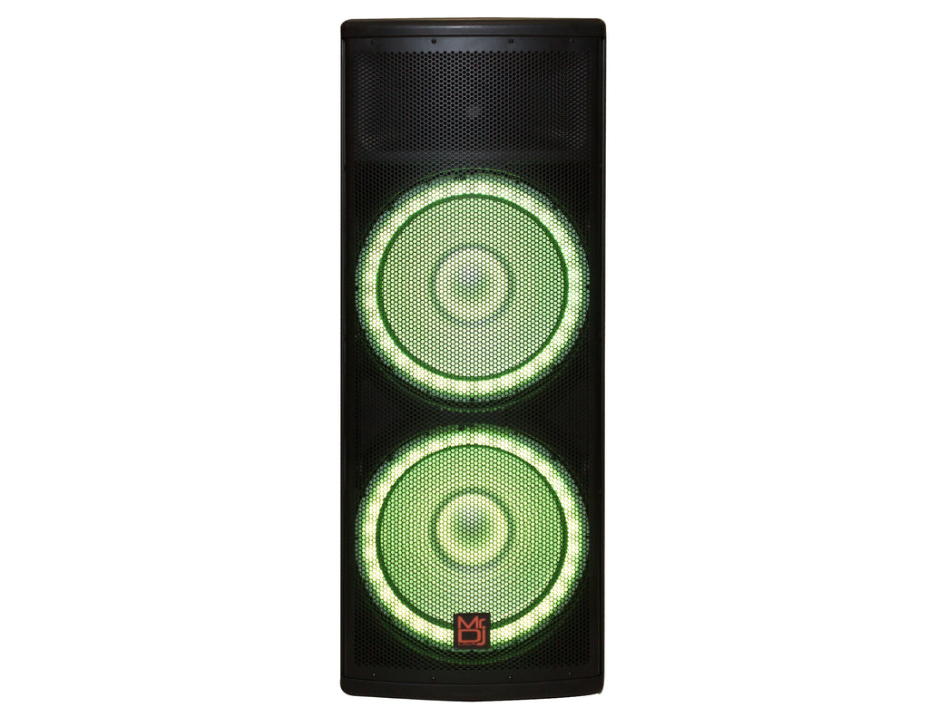 MR DJ PRO215LED Professional Dual 2x15" 5500W PA DJ Powered Bluetooth Speaker