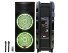 Load image into Gallery viewer, MR DJ PRO215LED Professional Dual 2x15" 5500W PA DJ Powered Bluetooth Speaker
