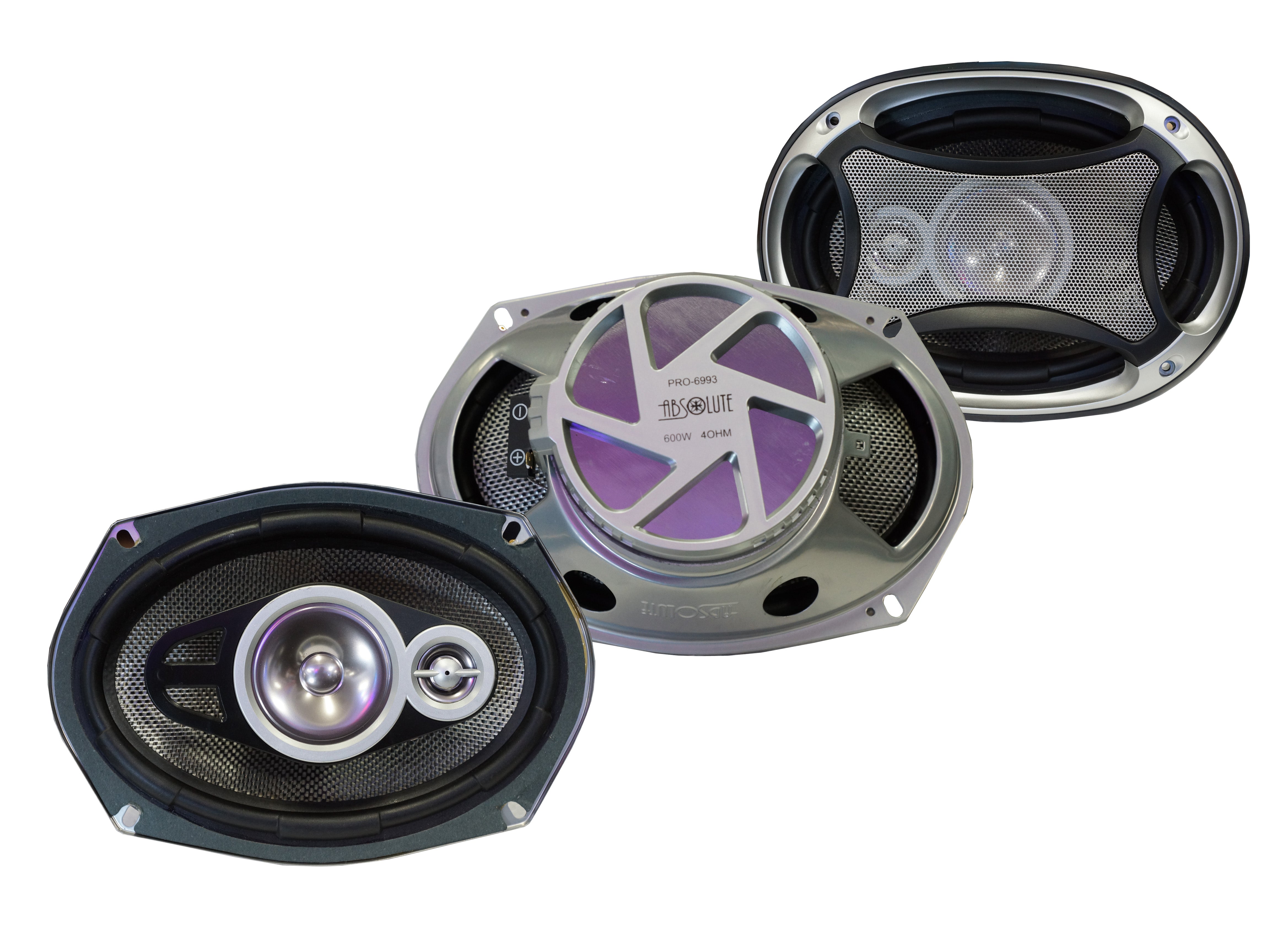 2 Pair Absolute USA PRO6993 Pro Series 6x9" 3 Way full-range loudspeakers 6x9" 3 Way full-range loudspeakers Car Speakers 600 Watts Max Power