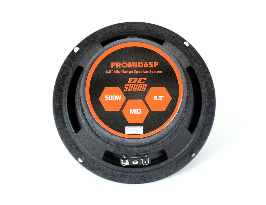 2 DC Sound PROMID65P 6.5" 500W Mid-Range Aluminum Bullet Loudspeaker + Flat Box