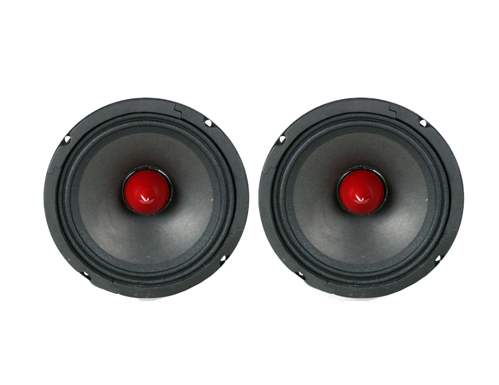 2 DC Sound PROMID65P 6.5" 500W Mid-Range Aluminum Bullet Loudspeaker + Flat Box