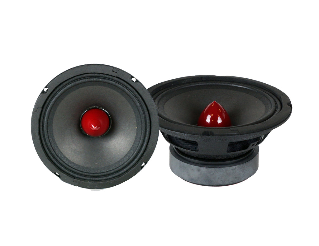 2 DC Sound PROMID65P 6.5" 500W Mid-Range Aluminum Bullet Loudspeaker + Flat Box