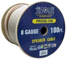 Load image into Gallery viewer, 2 Absolute PROS8100 100' 8 Gauge PRO PA DJ Car Home Marine Audio Speaker Wire Cable Spool