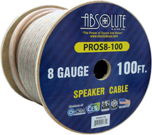 Load image into Gallery viewer, Absolute USA PROS8100 100' 8 Gauge PRO PA DJ Car Home Marine Audio Speaker Wire Cable Spool