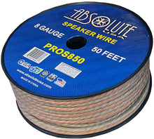 Load image into Gallery viewer, Absolute USA PROS850 8 Gauge Speaker Wire<br/>50' 8 Gauge PRO PA DJ Car Home Marine Audio Speaker Wire Cable Spool