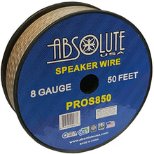 Load image into Gallery viewer, Absolute USA PROS850 8 Gauge Speaker Wire<br/>50' 8 Gauge PRO PA DJ Car Home Marine Audio Speaker Wire Cable Spool