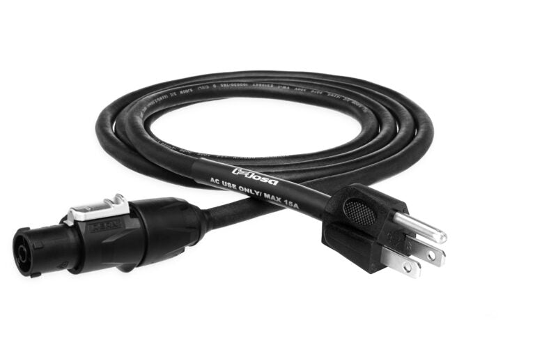 Hosa PRXN-125 True 1 Cable with REAN and Hosa NEMA 5-15P Connectors 25 feet