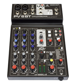 Peavey PV 6 BT 6 Channel Compact Mixing Mixer Console with Bluetooth + 1/4