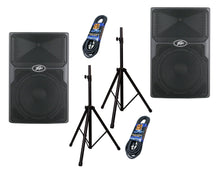 Load image into Gallery viewer, 2 Peavey PVXP15 DSP 15" 980W Powered Speaker 1.4" Driver+ Speaker Stand+ XLR Cable