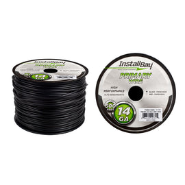 Install Bay PWBK14500 Primary Wire 14 Gauge All Copper Black Coil - 500 ft