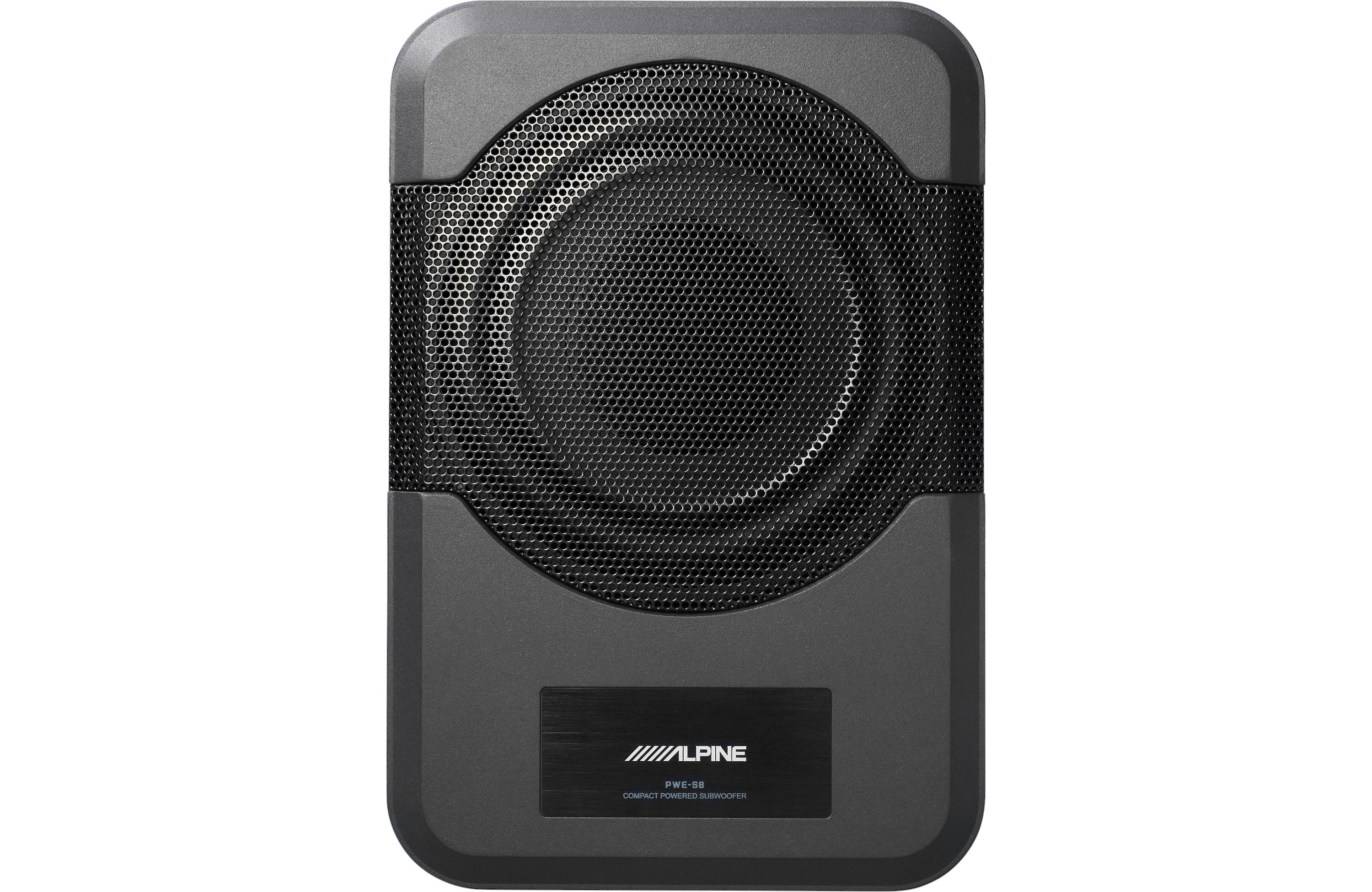 Alpine PWE-S8 Powered Subwoofer 120W Compact Powered 8" Car Subwoofer for Under or Behind the Seat