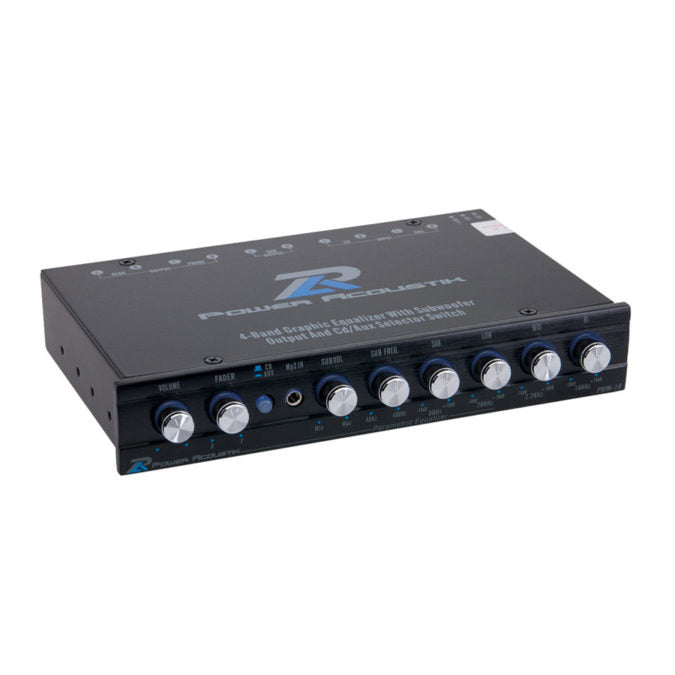 Power Acoustik PWM-16 4-Band Graphic Equalizer w/ Built-In Pre-Amp & Subwoofer Control