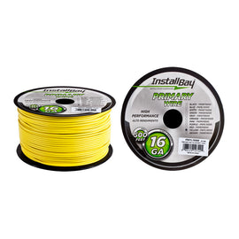 Install Bay PWYL16500 Primary Wire 16 Gauge All Copper Yellow Coil - 500 ft