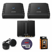 Load image into Gallery viewer, Alpine PXE-C60-60 Processor + S2-A36F 4-Ch Amp + S2-A60M Mono Amp + Accessory Bundle