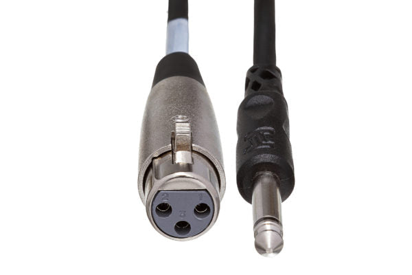 Hosa PXF-102 XLR Female to 1/4" TS Male Unbalanced Interconnect Cable 2 foot