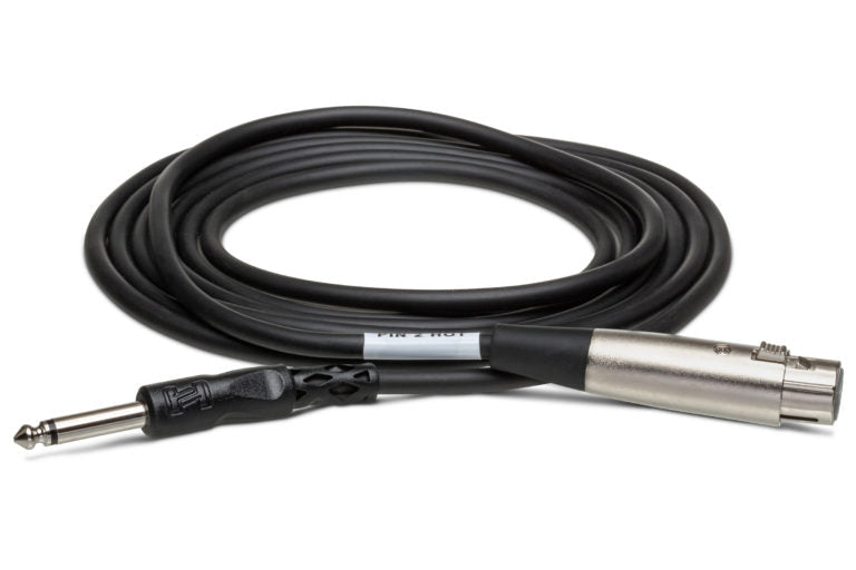 Hosa PXF-102 XLR Female to 1/4" TS Male Unbalanced Interconnect Cable 2 foot
