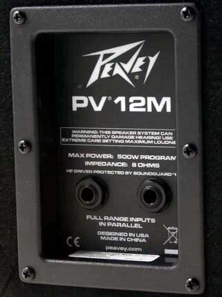 2 Peavey PV 12M Pro Passive 12" Stage Monitor Speaker