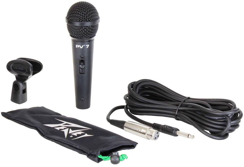 4 Peavey PV 7 ND Magnet Dynamic Microphone with 1/4" to XLR Cable