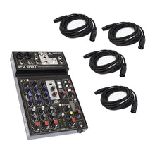 Load image into Gallery viewer, Peavey PV 6 BT 6 Channel Compact Mixing Mixer Console with Bluetooth + 4 XLR Cables