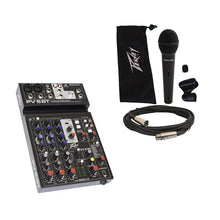 Load image into Gallery viewer, Peavey PV 6 BT 6 Channel Compact Mixing Mixer Console with Bluetooth + PVi 100 Microphone
