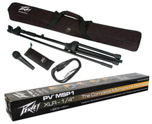 Load image into Gallery viewer, Peavey PV® MSP1 Microphone 1/4” /Mic Stand Pkg Complete Microphone with Stand Kit Cable