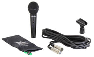 2 Peavey PVI100XLR Wired Dynamic Cardioid Microphone+Mic Clip+Cable+Mic Stand