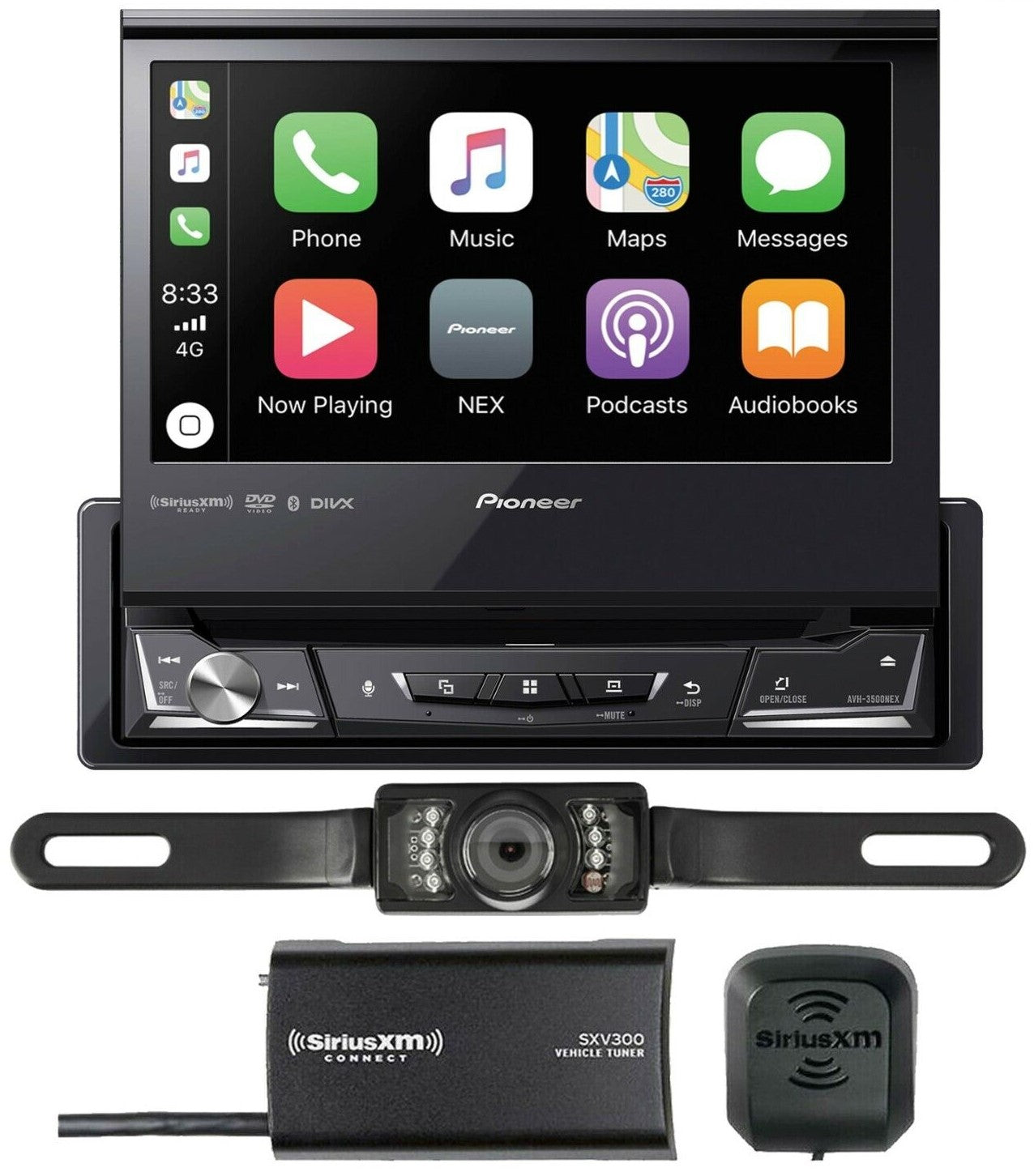 Pioneer AVH-3500NEX DVD Receiver w/SiriusXM Tuner & License Plate Backup Camera