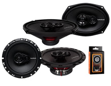 Load image into Gallery viewer, Pair of Rockford Fosgate Prime R169X3 6" x 9" 3-Way Prime Series Coaxial Speakers + R165X3 6. 5" 3-Way Prime Series Coaxial Speakers + Absolute 100FT Speaker Wire + Magnet Phone Holder