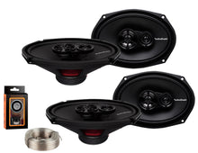 Load image into Gallery viewer, 2 Pairs of Rockford Fosgate Prime R169X3 260W Peak (130W RMS) 6x9 3-Way Prime Series Coaxial Speakers - 4 Speakers + Absolute 100FT Speaker Wire + Magnet Phone Holder
