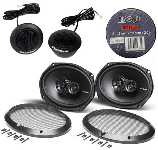 Rockford Fosgate R1T-S 1" Tweeter & R169X3 6” x 9” 3-Way Coaxial Speaker
