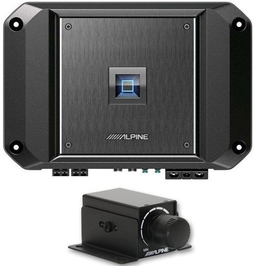 Alpine R2-A60F 4 CH 600W Amplifier & RUX-KNOB.2 Remote Bass Knob & PAK1