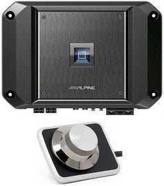 Alpine R2-A60F 4 Channel 600W Class D Car Amplifier & RUX-H01 Remote Bass Knob