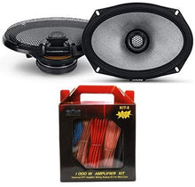 Load image into Gallery viewer, Alpine R2-S69 R-Series 6"x9" 600W 2-Way Car Coaxial Speakers &amp; KIT8 Installation AMP Kit