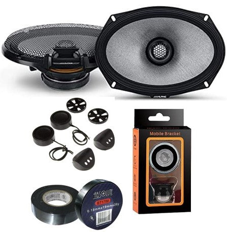 Alpine R2-S69 R-Series 6"x9" 600W 2-Way Car Coaxial Speakers & PAK1