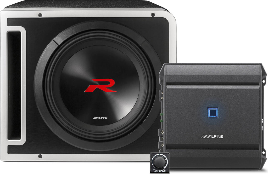 Alpine R2-SB10V-BNDL Package Includes R2-SB10V 10" Enclosure S-A60M Amplifier RUX-KNOB.2 remote
