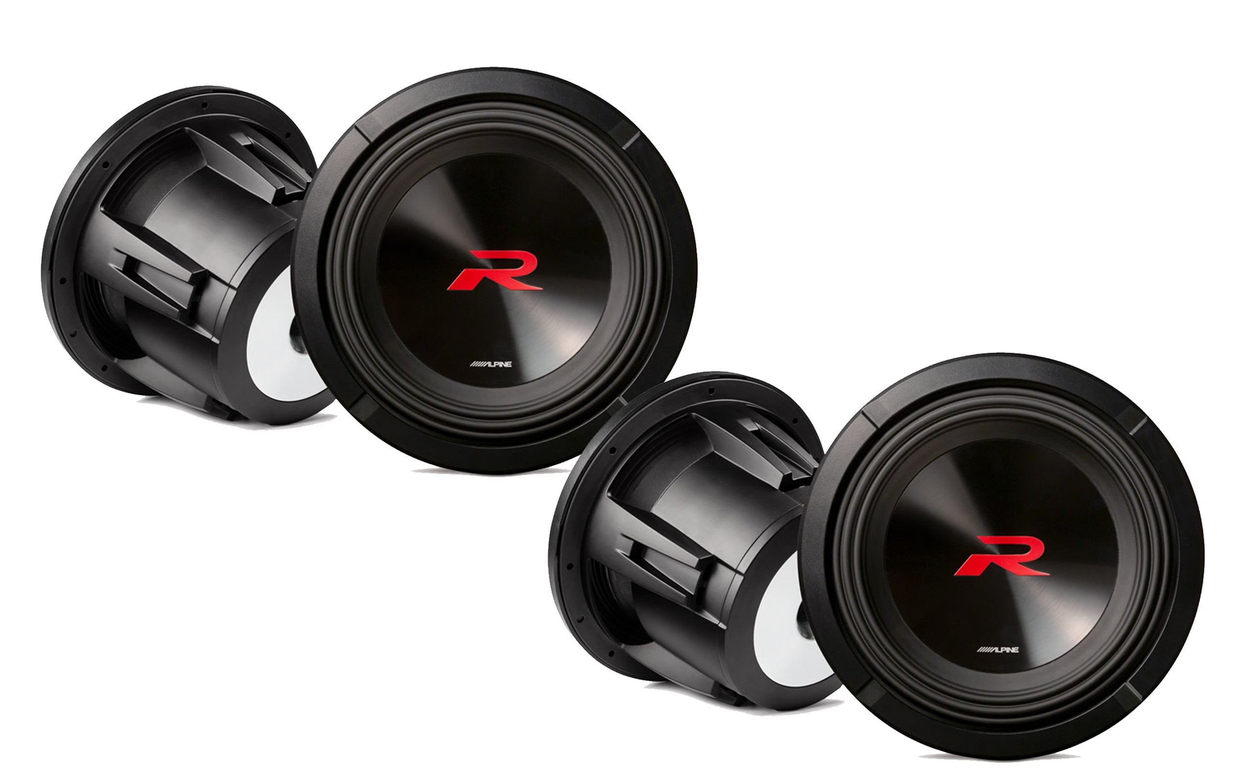 Alpine Two R2-W12D2 12-Inch Dual 2 Ohm Subwoofers Bundle