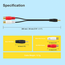 Load image into Gallery viewer, 20 Absolute 2F1M RCA Interconnect Cable Wire Marine Car Amplifier Stereo Home Audio